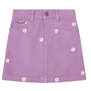 Hundred Pieces Lilac Mini Skirt with Daisy Embroidery